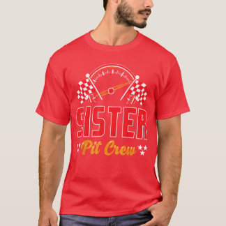 Race Birthday Party Matching Family Sister Pit Cre T-shirt