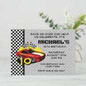 Race Car 10th Birthday Kaart (Staand voorkant)