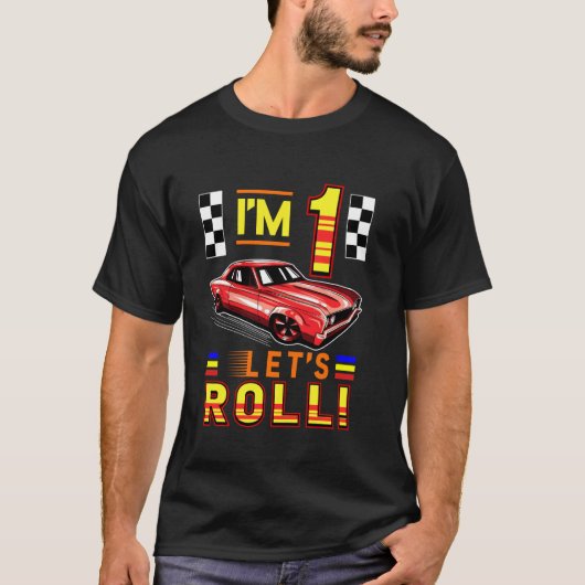 Race Car 1st Birthday Toddler Boy Racing 1 Year Ol T-shirt (Voorkant)