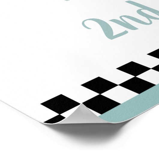 Race Car 2e verjaardag Poster (Hoek)