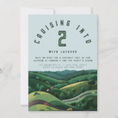 Race Car 2e verjaardag uitnodiging | De twee snell (Voorkant)