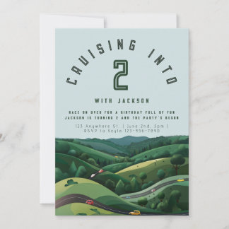 Race Car 2e verjaardag uitnodiging | De twee snell