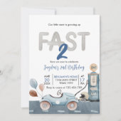 Race Car 2nd Racing Two Fast Birthday Kaart (Voorkant)