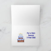 Race Car 3 Years Boy Birthday Card Kaart (Binnen)