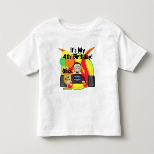 Race Car 4th Birthday Tshirts en Gifts (Voorkant)