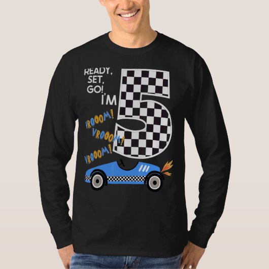 Race Car 5th Birthday Party Racing Car Driver 5 Bi T-shirt (Voorkant)