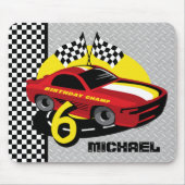 Race Car 6th Birthday Mousepad Muismat (Voorkant)