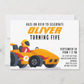 Race Car Any Age Birthday Party Kaart (Voorkant)