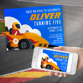 Race Car Any Age Birthday Party Kaart