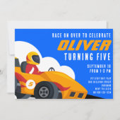 Race Car Any Age Birthday Party Kaart (Voorkant)