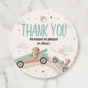 Race Car Baby shower Cirkel Dank u wel voor tag Bedankjes Labels