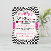 Race Car Baby shower Invitation Card Kaart (Staand voorkant)