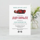 Race Car Baby shower Uitnodiging (Staand voorkant)