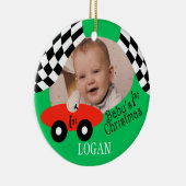 Race Car Baby's 1st Christmas Keramisch Ornament (Rechts)