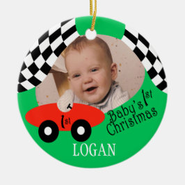 Race Car Baby's 1st Christmas Keramisch Ornament