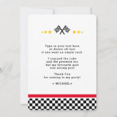 Race Car bedankt je fotokaart (Achterkant)