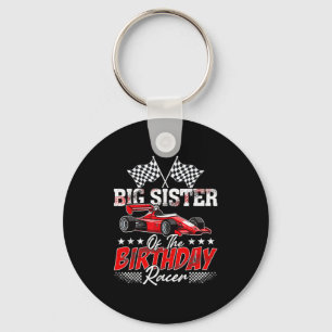 Race Car Big Sister of the Birthday Racer F Sleutelhanger
