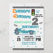 Race Car Birthday 2 - Boys Racin party Kaart (Voorkant)