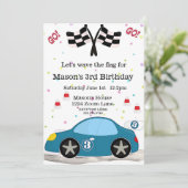 Race Car Birthday, 3e verjaardag Kaart (Staand voorkant)