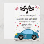 Race Car Birthday, 3e verjaardag Kaart (Voorkant / Achterkant)