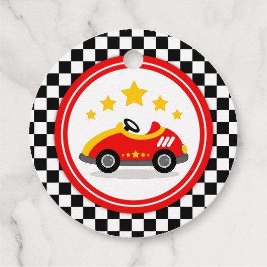 Race Car Birthday Baby shower Party Bedankjes Labels (Achterkant)