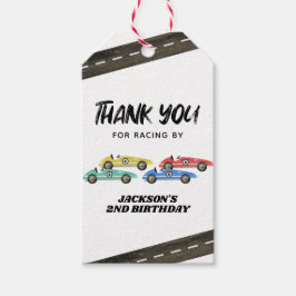 Race Car Birthday Bedankt Cadeaulabel