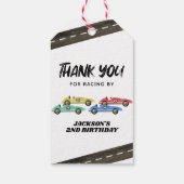 Race Car Birthday Bedankt Cadeaulabel (Achterkant)
