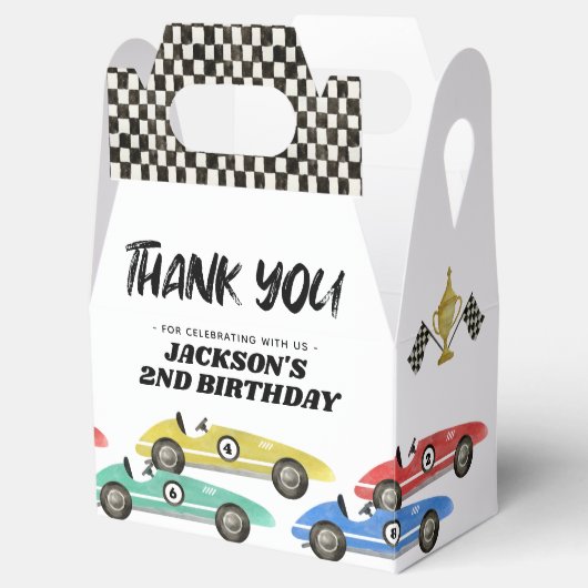 Race Car Birthday Dank je wel voor de doos Bedankdoosjes (Geopend)