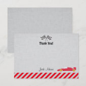 Race Car Birthday - Hartelijk dank Bedankkaart (Voorkant / Achterkant)