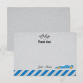 Race Car Birthday - Hartelijk dank Notitiekaartje (Voorkant / Achterkant)
