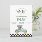 Race Car Birthday Invitation Kaart (Staand voorkant)