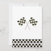 Race Car Birthday Invitation Kaart (Achterkant)