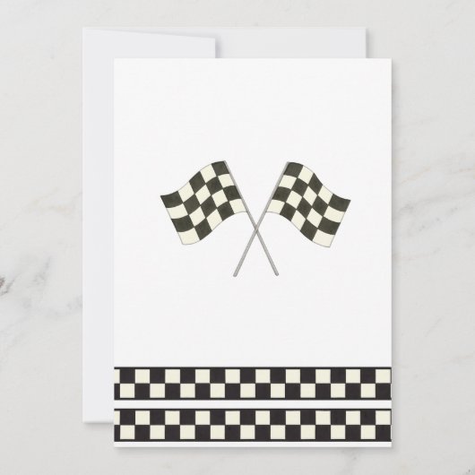 Race Car Birthday Invitation Kaart (Achterkant)