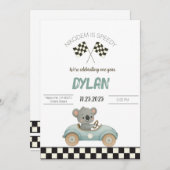 Race Car Birthday Invitation Kaart (Voorkant / Achterkant)