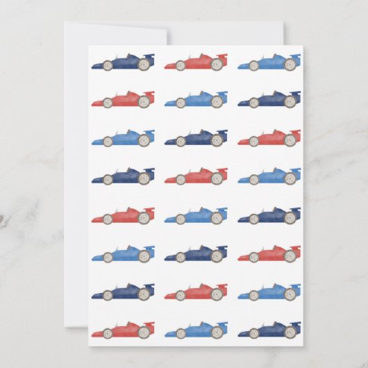 Race Car Birthday Invitation, Racing Uitnodiging (Achterkant)