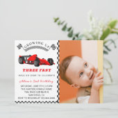 Race Car Birthday Invite – 3rd Birthday Boy Kaart (Staand voorkant)