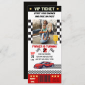 Race Car Birthday Kaart (Voorkant / Achterkant)