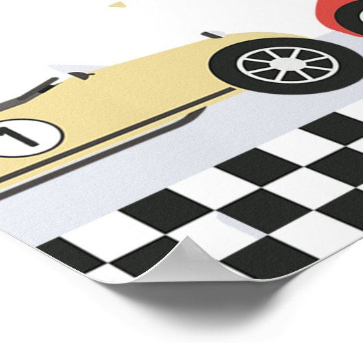 Race Car Birthday Milestone Grafiek Birthday Board Poster (Hoek)