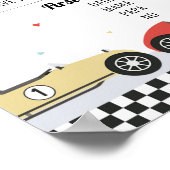 Race Car Birthday Milestone Grafiek Birthday Board Poster (Hoek)