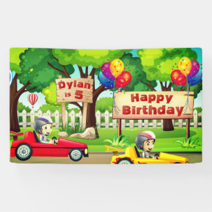 Race Car Birthday Name and Age Spandoek