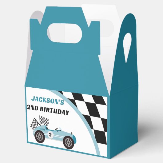 Race Car Birthday Party Bedankdoosjes (Geopend)