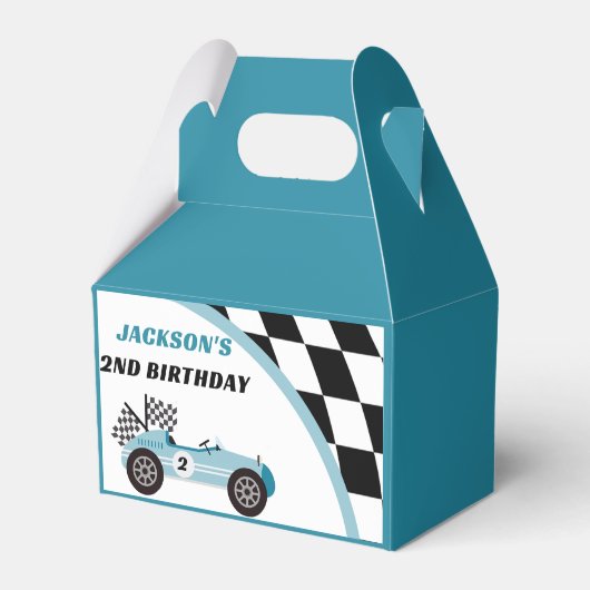 Race Car Birthday Party Bedankdoosjes (Voorkant Zijde)