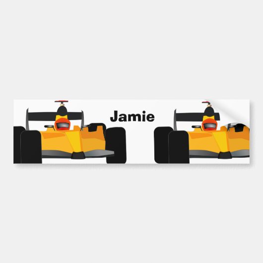 Race Car Birthday Party-cadeautjes personaliseren Bumpersticker (Voorkant)