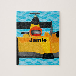 Race Car Birthday Party-cadeautjes personaliseren Legpuzzel