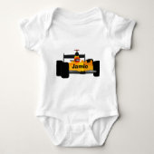 Race Car Birthday Party-cadeautjes personaliseren Romper (Voorkant)