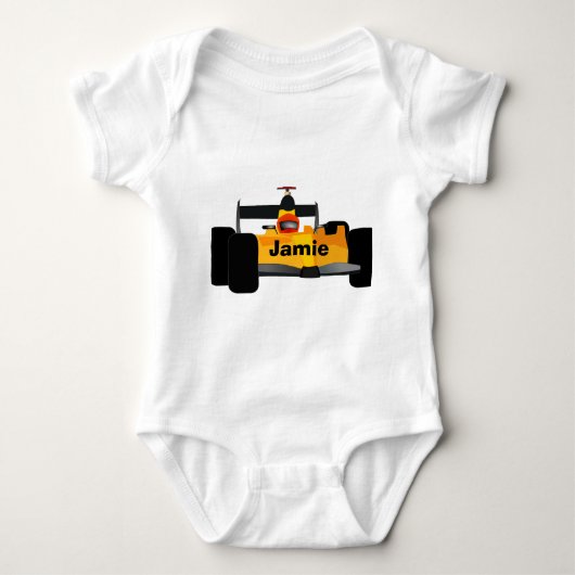 Race Car Birthday Party-cadeautjes personaliseren Romper (Voorkant)