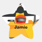 Race Car Birthday Party-cadeautjes personaliseren Ster Sticker (Voorkant)