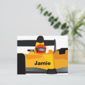 Race Car Birthday Party-cadeautjes personaliseren Uitnodiging Briefkaart (Staand voorkant)