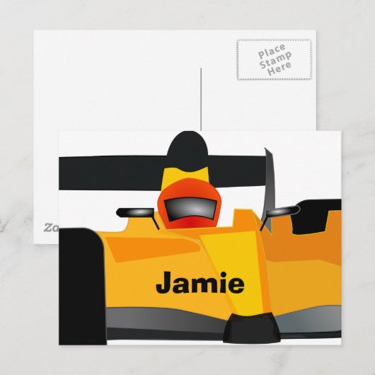 Race Car Birthday Party-cadeautjes personaliseren Uitnodiging Briefkaart (Voorkant / Achterkant)
