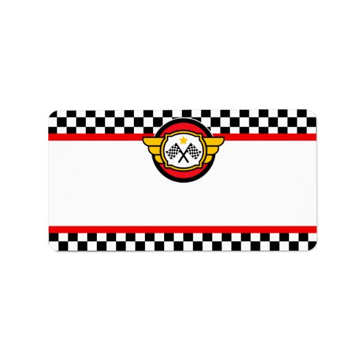 Race Car Birthday Party Etiket (Voorkant)